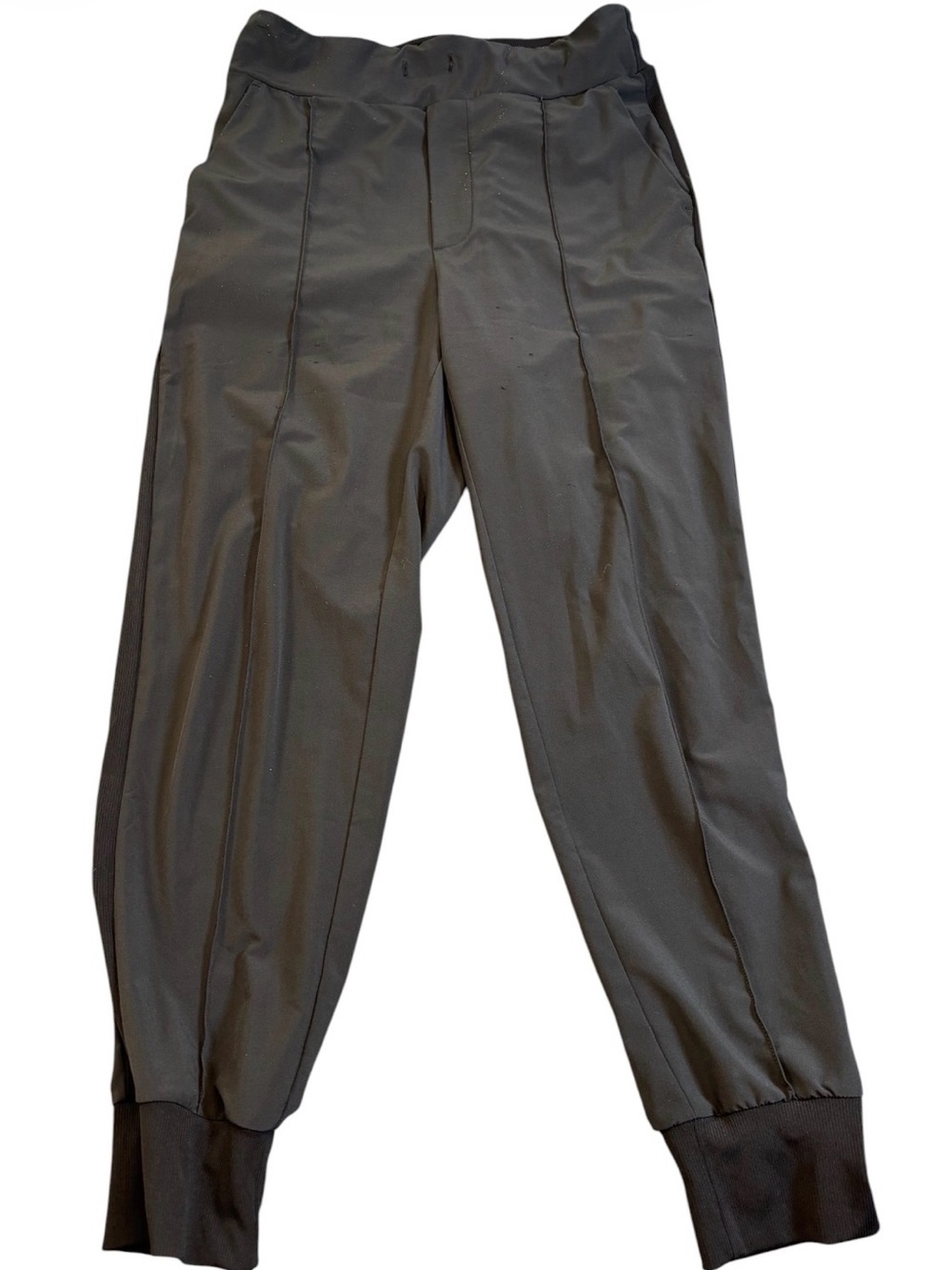Zella Black Woven Front Seam Joggers Women’s Small High Rise Active Pants GUC